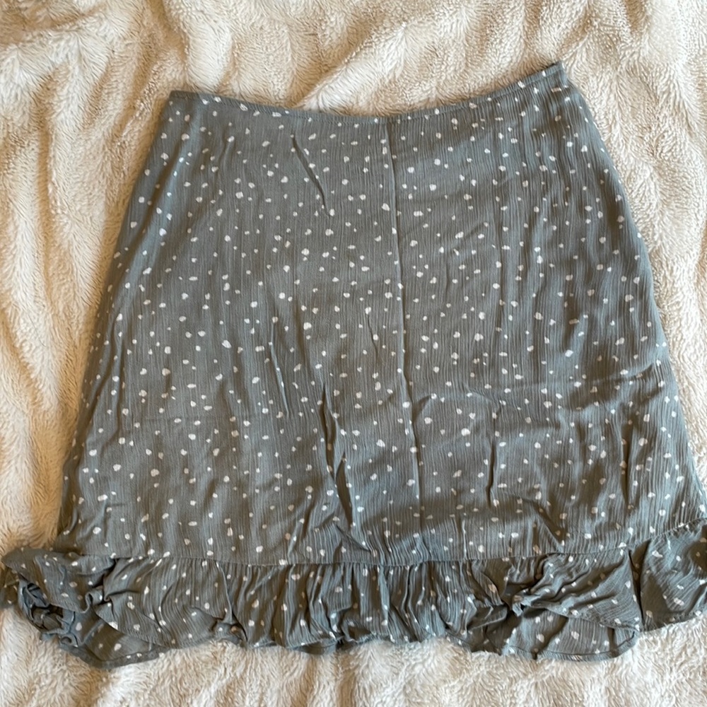 Small Abercrombie & Fitch green patterned mini skirt